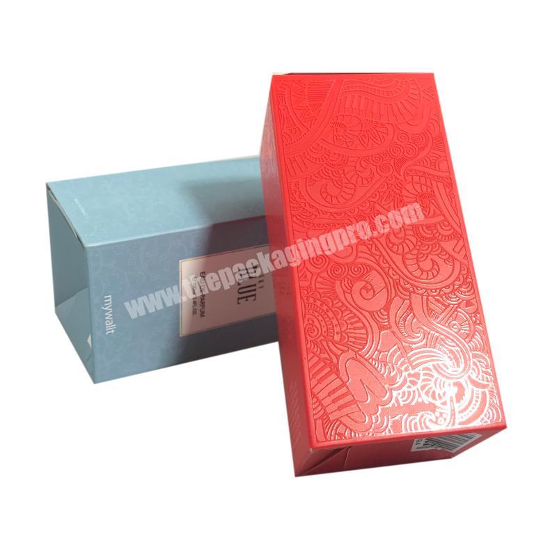 Rectangle custom cardboard Printed pattern small cosmetic perfume liquid Bottle carton paper box