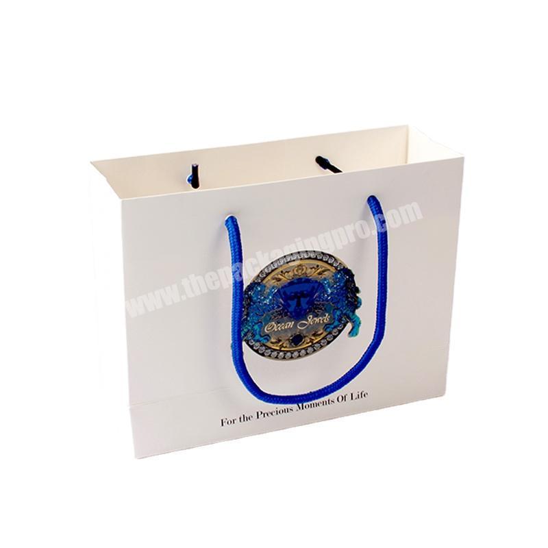 Recyclable Luxury Style Shopping White Paper Bag, Custom Logo Printed Craft White Paper Bag