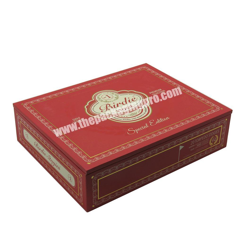 Rigid Paper Wrapping Wooden Cigar Boxes with black insert divider