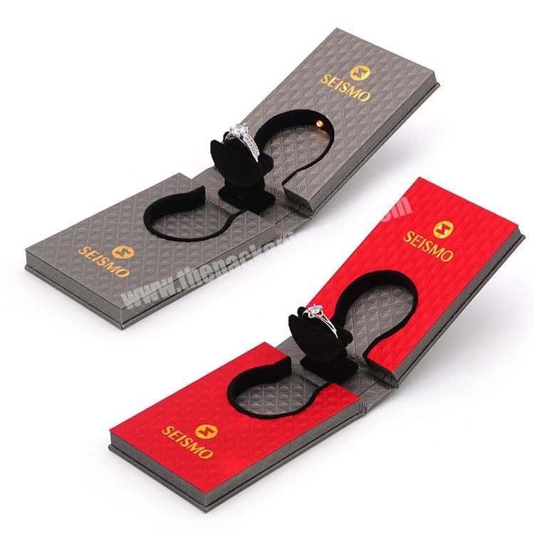 Ring gift box Custom LOGO flip folding jewelry ring box