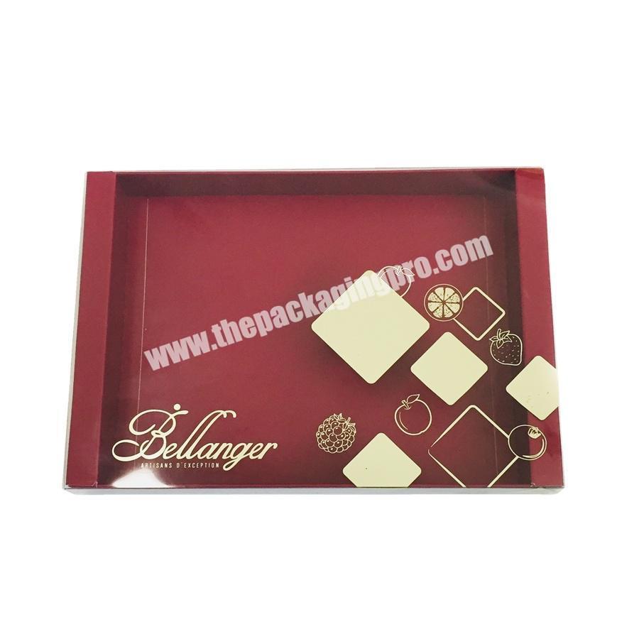 Sliding Clear Sleeve Chocolate Folding Box Truffle Gift Cardboard Package