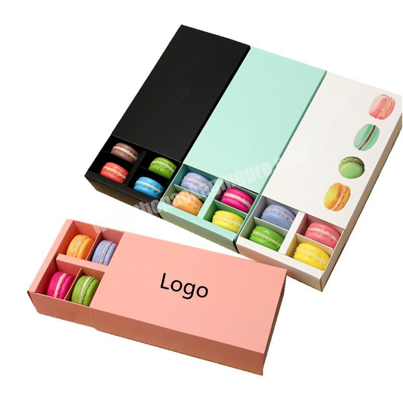 Supplier Rectangle Foldable Drawer Paper Divider Inserts box 12 Macarons Packaging Luxury  Macaron Gift Box For Laduree