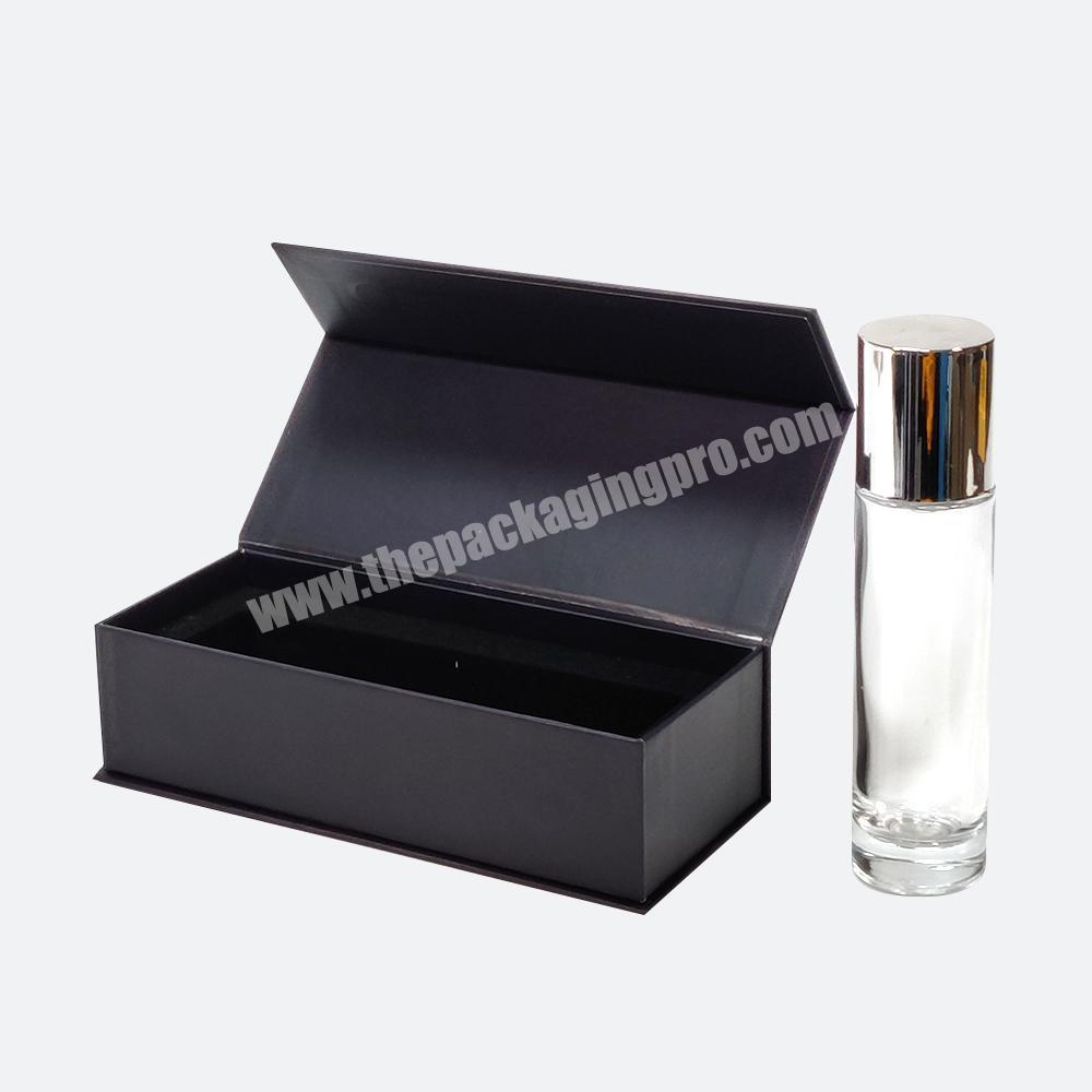 Top Ranking Supplier Black Paper Custom Rigid Cardboard Glass Bottle Cosmetic Box for Packaging Magnetic Gift Box