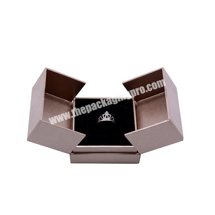 Wholesale eco-friendly luxury custom rigid cardboard hard paper gift packaging jewelry box ring box