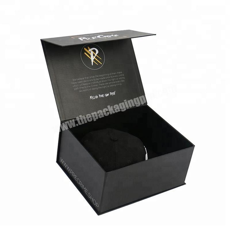 Wholesale Matte Black Gift Snapback Hat Packaging