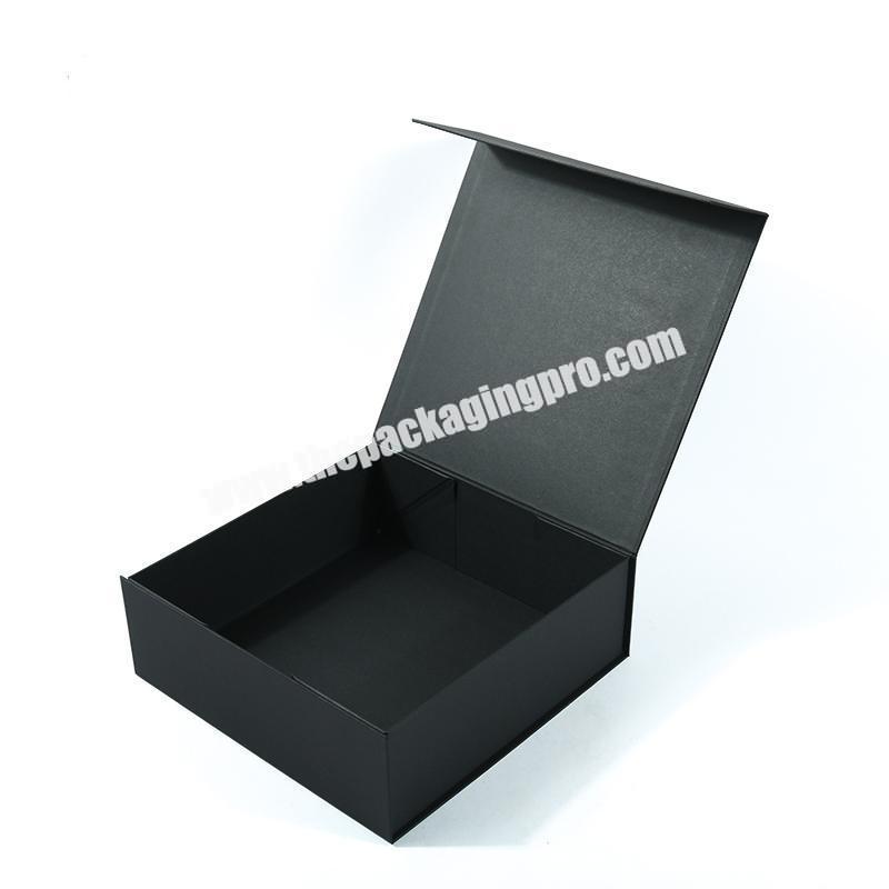 Wholesale custom luxury folding able black magnetic shoe clothing closure gift box with magnetic lid