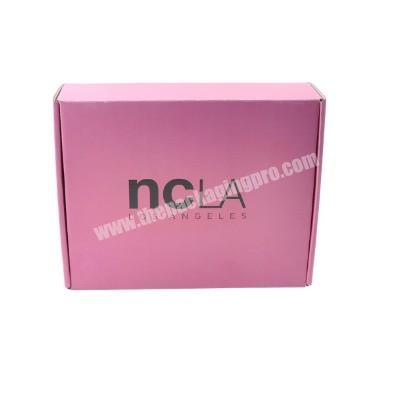 Wholesale Wholesale eco friendly foldable luxury custom logo printed clothing pink paper corrugated cardboard shipping mailing postal box