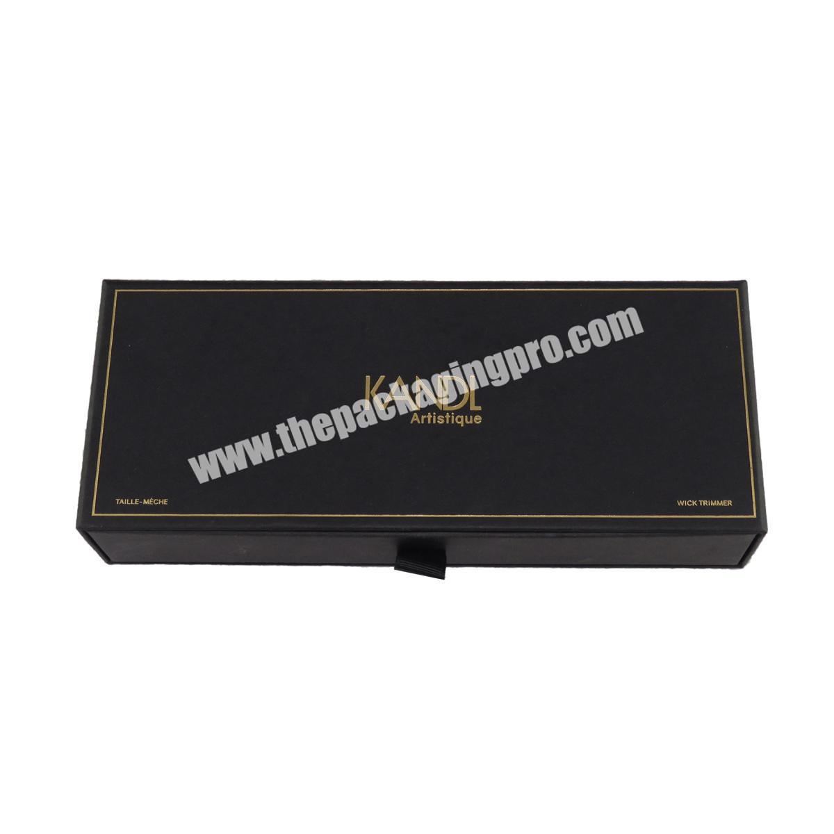 Wholesale elegant gilded candle wick trimmer packaging boxes drawer box