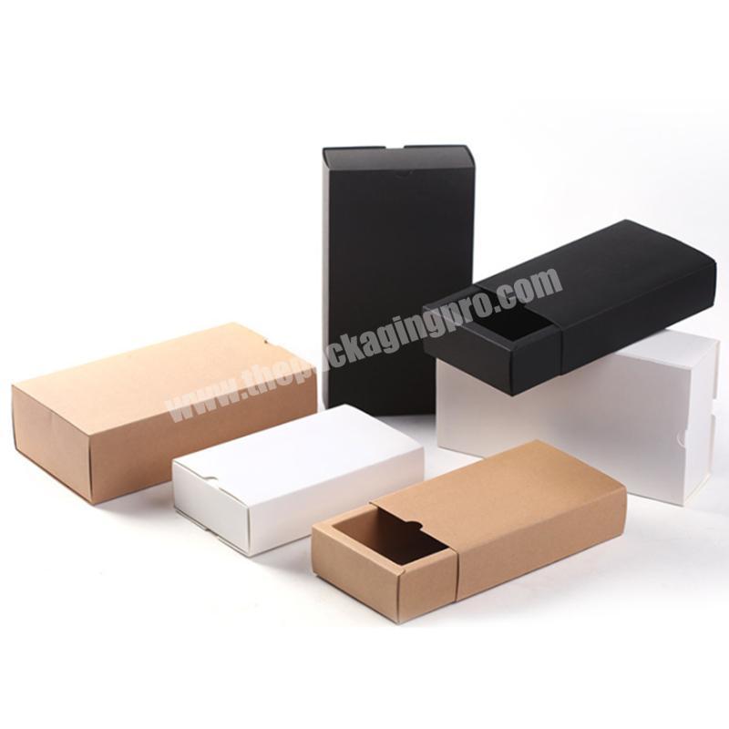 Wholesale hot-sale foldable disposable shipping drawer box underwear socks packaging paper box custom printed
