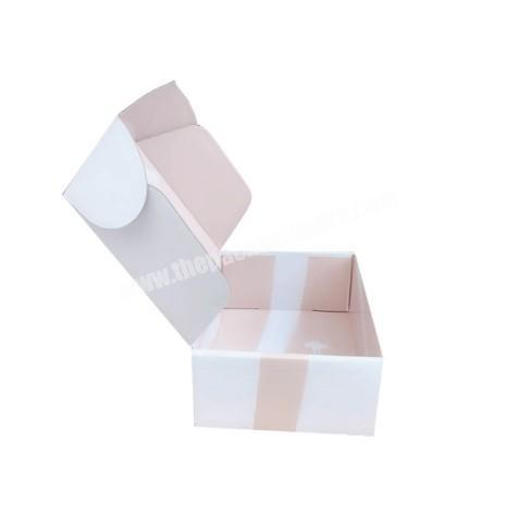 Manufacturer Wholesales strong custom logo printed white flag hat clothes shipping box foldable paper recycled corrugated cardboard box