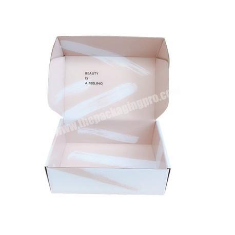 Custom Wholesales strong custom logo printed white flag hat clothes shipping box foldable paper recycled corrugated cardboard box