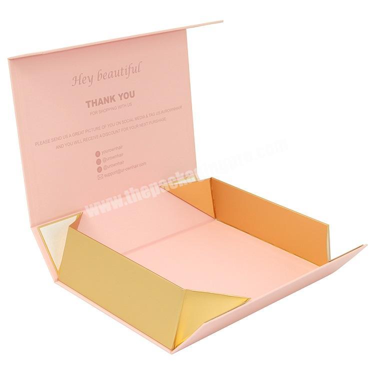 Widely Used Recyclable Rectangle Pink Foldable Gift Paper Box