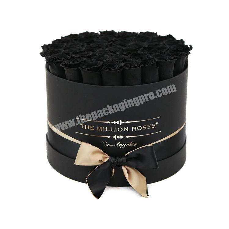cardboard luxury flower round black rose box