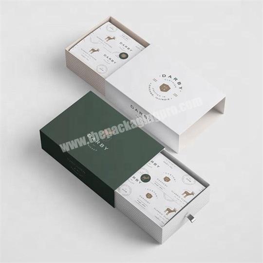 custom printed eco rigid cardboard Luxury paper sliding gift boxes jewelry drawer box packaging with your own logo