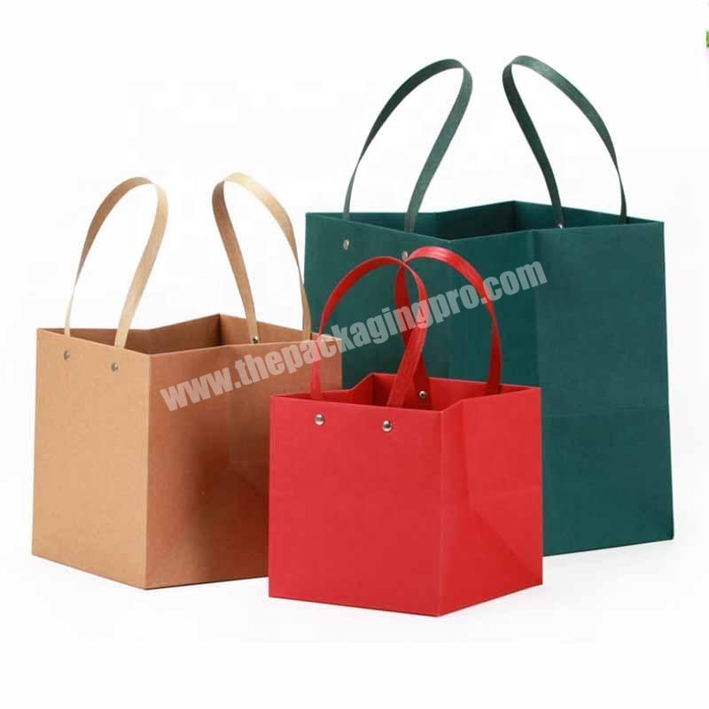 custom printed square boutique luxury gift paper shopping bag with logo for flowers