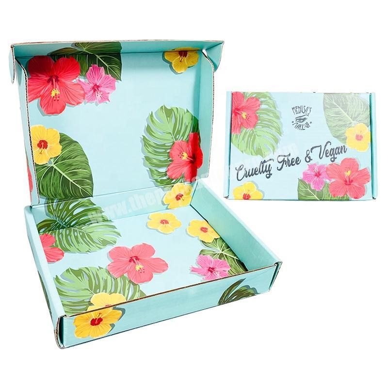 customized cosmetics corrugated carton eyelash gift boxes green paper cardboard packaging mailer shipping box