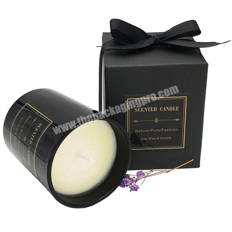 customized gift luxury scent candle box with ribbon