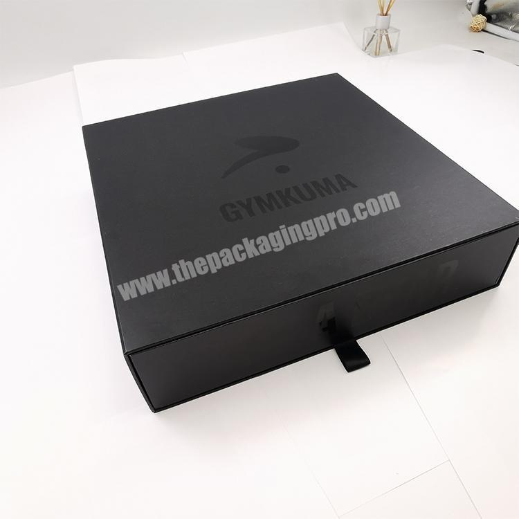 factory high quality luxury black gift packaging for clothing
