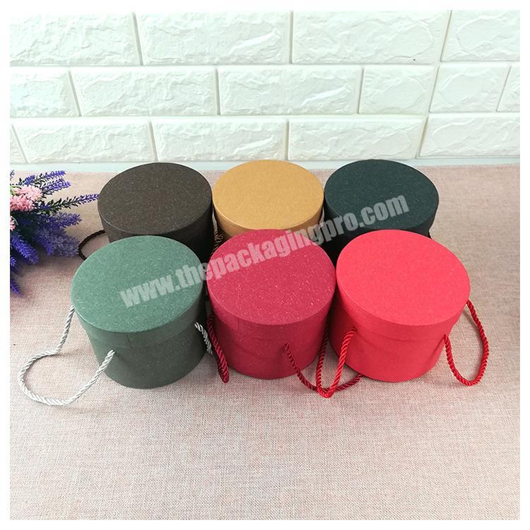 factory supply custom printed round cylinder paper  flower  box with handle