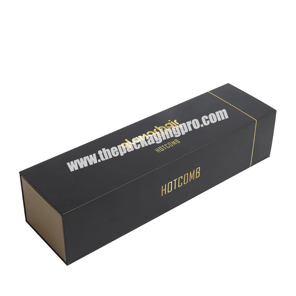 magnetic black rigid hair brushes gift packaging paper boxes with satin