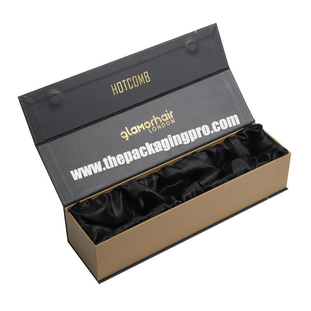 Satin Lined Matte Black Magnetic Paper Cardboard Gift Leather Belts Packaging Box Women Belt Package Boxes With Gold Logo Print
