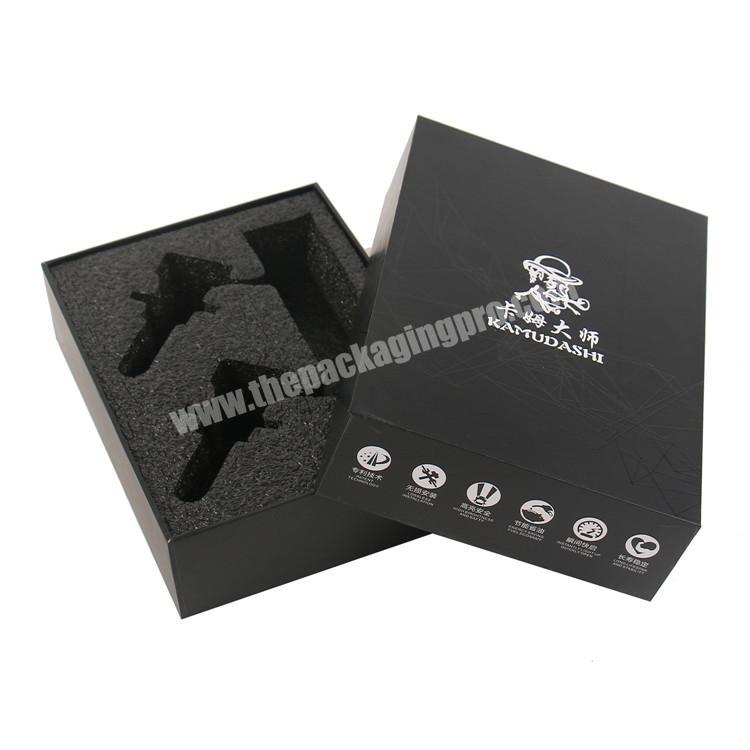 high quality wholesale custom luxury matte black gift box