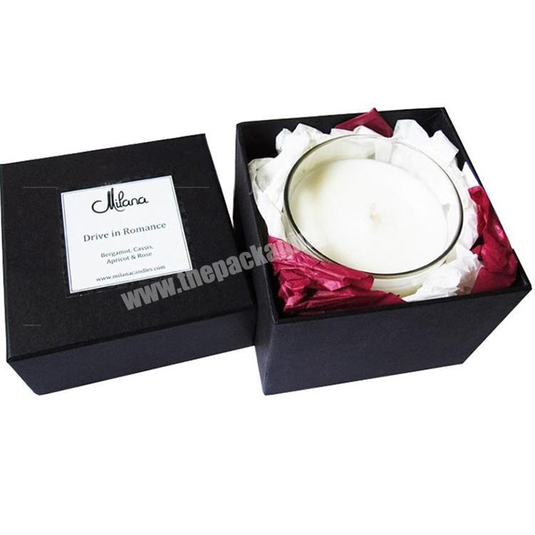 luxury black rigid packaging candle box