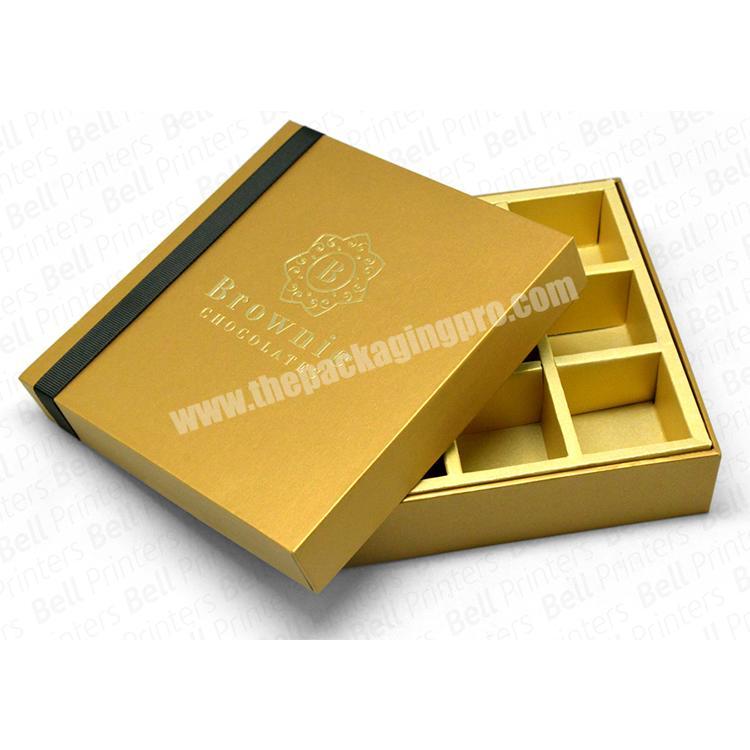 luxury chocolate cardboard gold packaging box