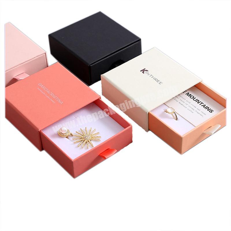 luxury pink drawer jewelry packaging box with logo