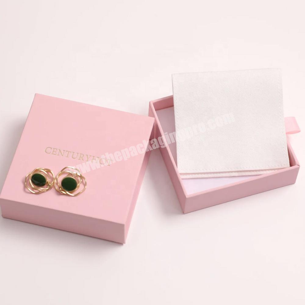 personalized pink chic small jewellery gift carton paper boxes custom logo packaging sliding drawer cardboard box