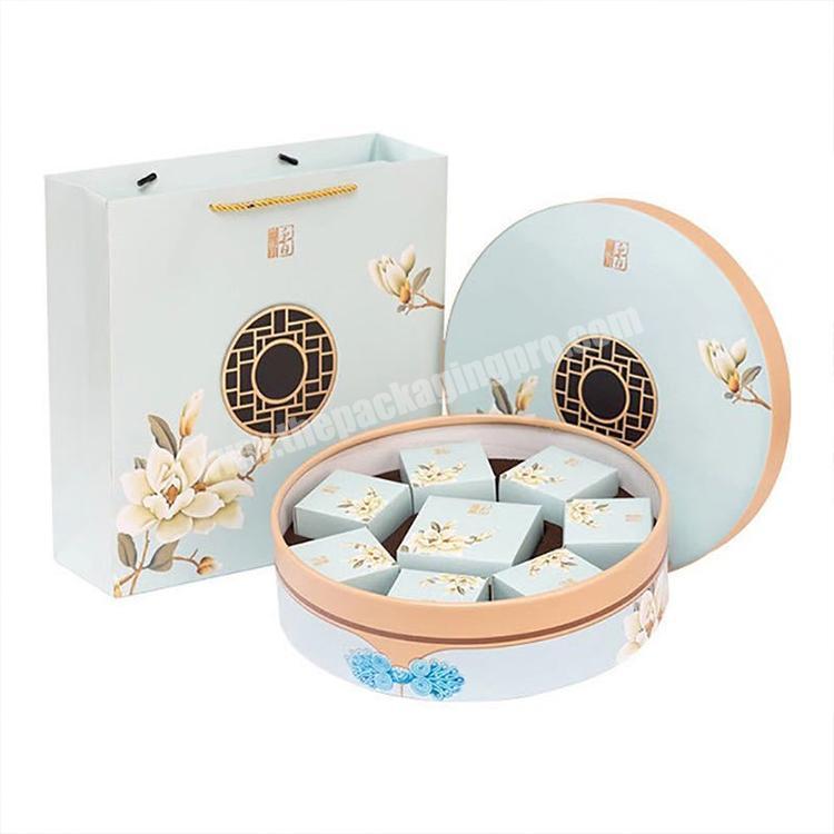 professional custom cylinder moon cake  gift  packaging box