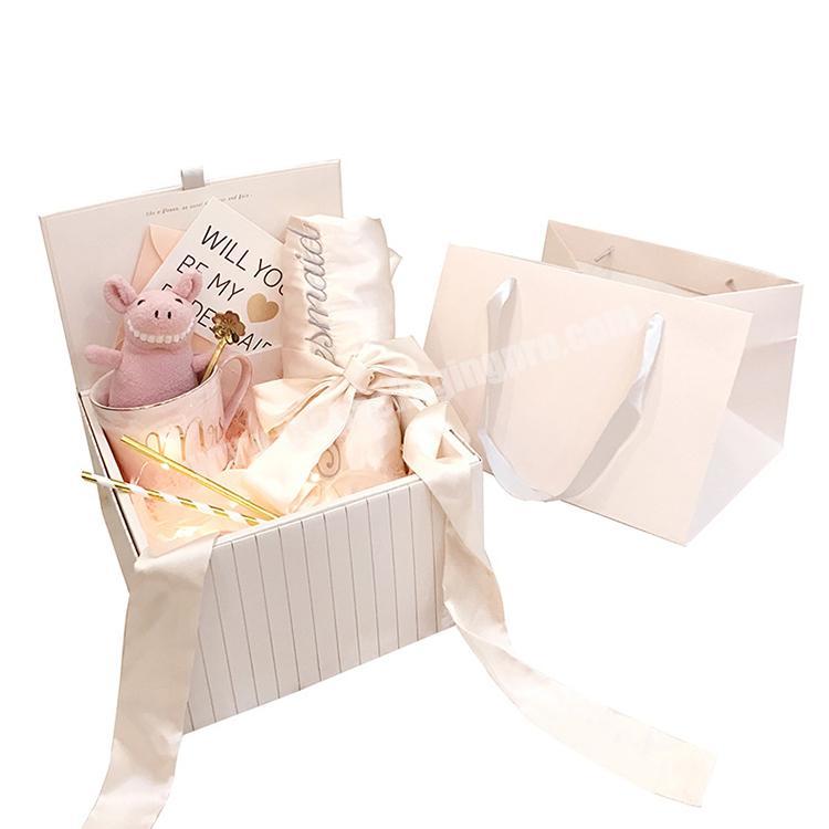 professional rigid magnetic wedding album packaging gift box with lid
