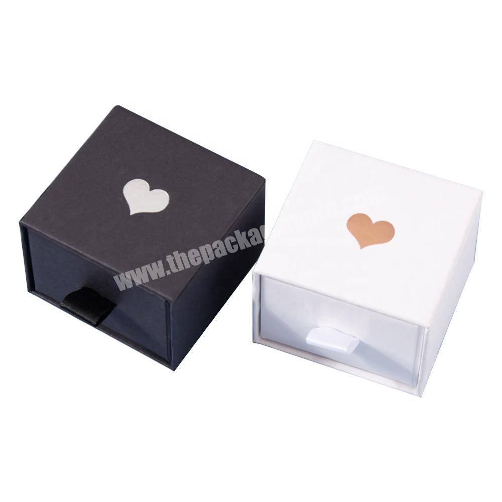 whiteblack customized logo jewelry  packaging paper box for necklace ring drawer cardboard boxes