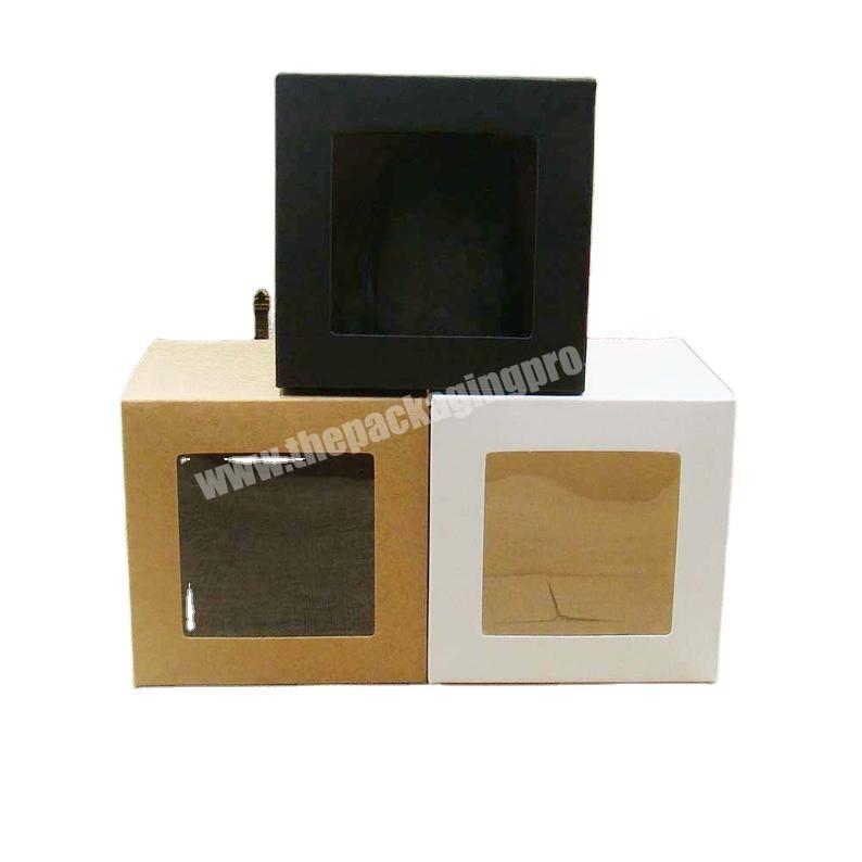 whiteblackkraft paper box with clear pvc window gifts&crafts paper window packing box