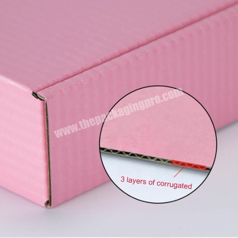 Supplier wholesale personalized kraft Cosmetics Mailing cardboard shipping boxes pink corrugated custom printed package mailer box