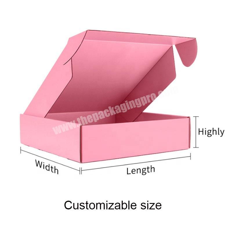 Shop wholesale personalized kraft Cosmetics Mailing cardboard shipping boxes pink corrugated custom printed package mailer box