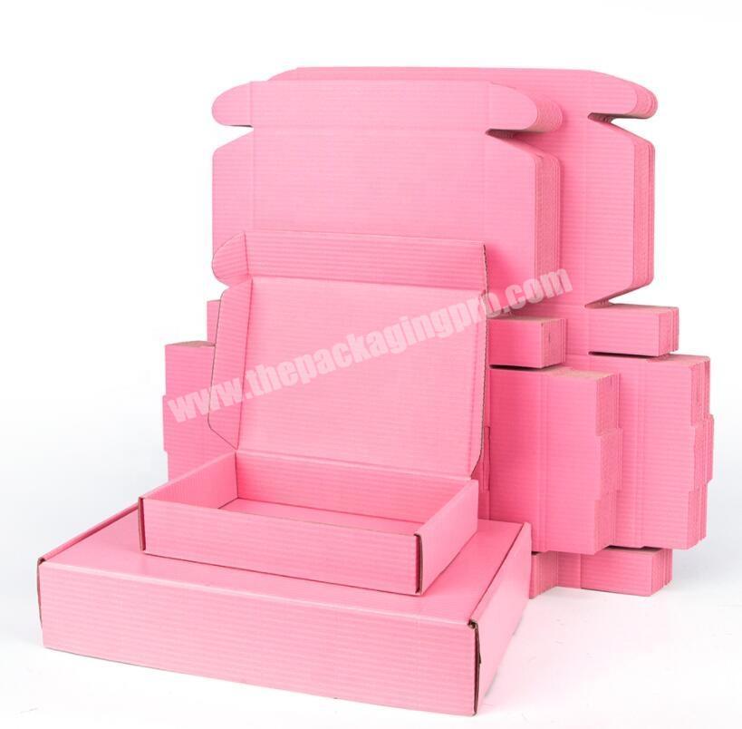 Custom wholesale personalized kraft Cosmetics Mailing cardboard shipping boxes pink corrugated custom printed package mailer box