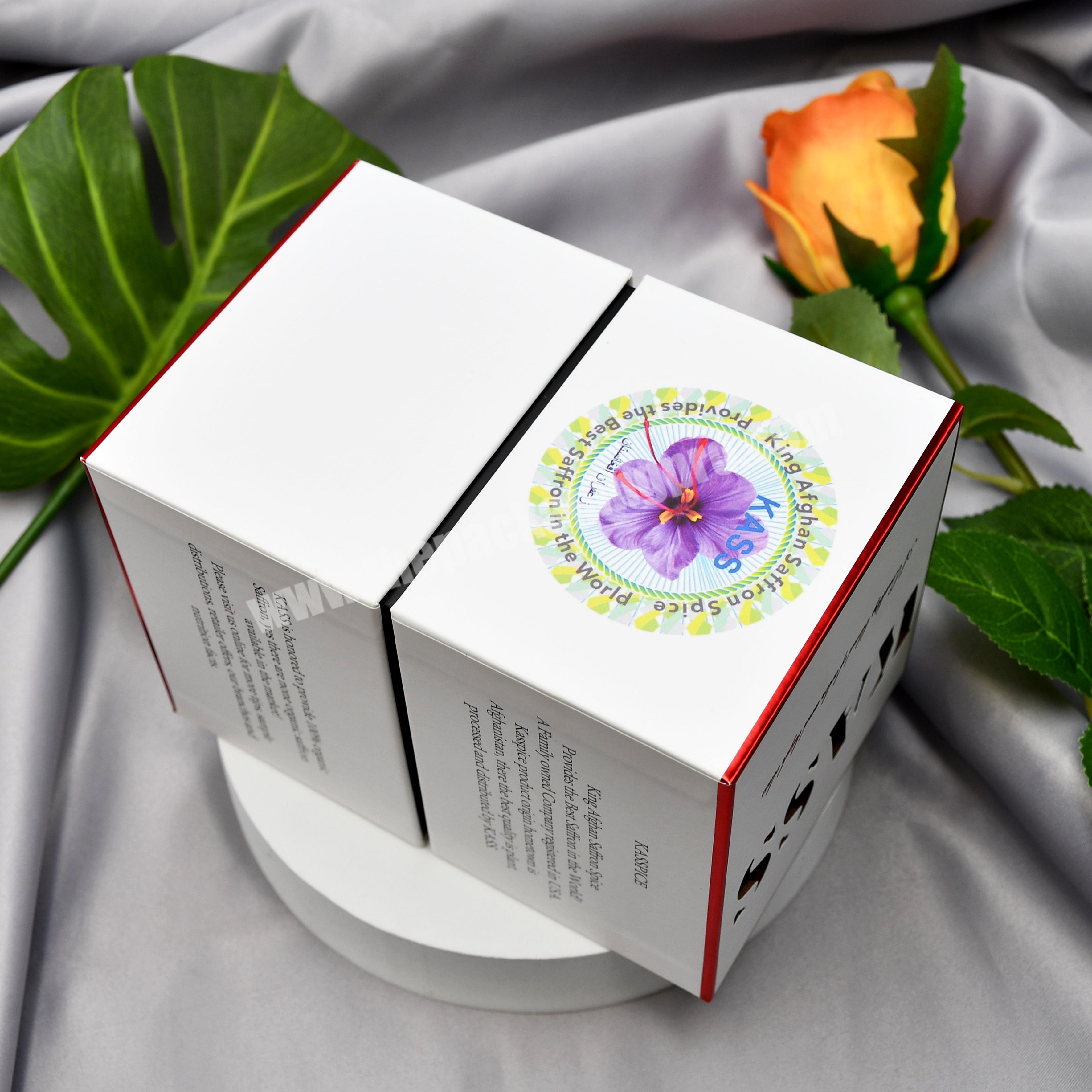 0.01 USD SAMPLE 16 Custom Luxury Spice Kesar Saffron Jar Packing Gift Box Saffron Bottle Packaging Box For tea coffee