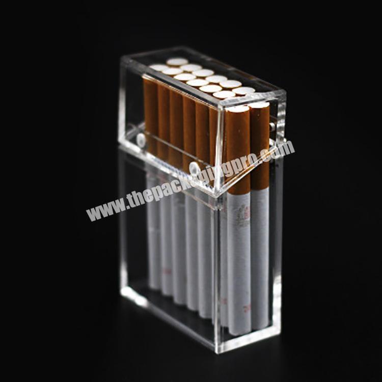 10 20 Pack Blank Custom Empty Clear Acrylic Plastic Cigarette Case Box Transparent Plastic Cigarette Packaging Box