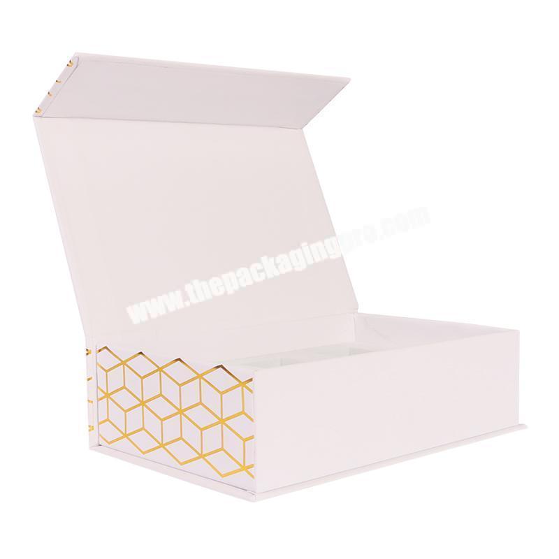 Custom Logo Gold Foil Stamping Three Bottles Perfume Magnetic Packaging Gift Box With EVA insert