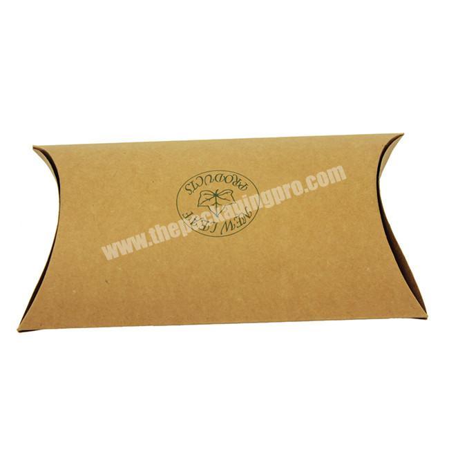 2016 Printing Customized Brown New Design Brown Kraft Paper Pillow Box Cheap Wholesale High Quality Pillow Shape Gift Box