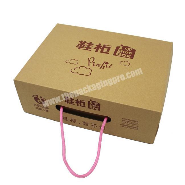 High Quality Recyclable Kraft Corrugated Paper Custom Printed Shoe box Package