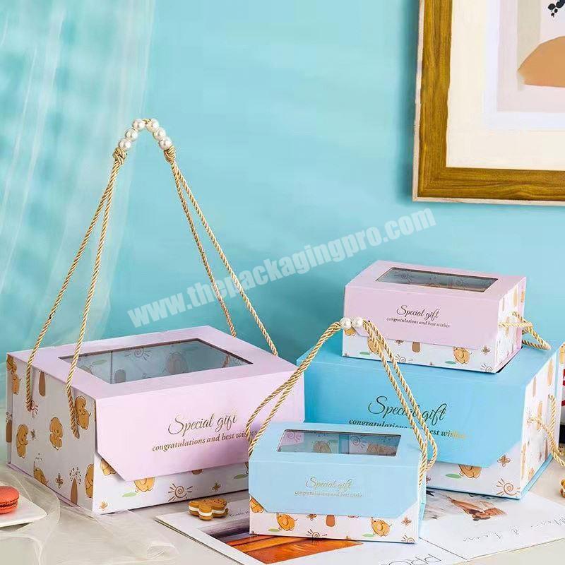 New Design Clamshell display box design with opening window reasonable price baby gift packaging box