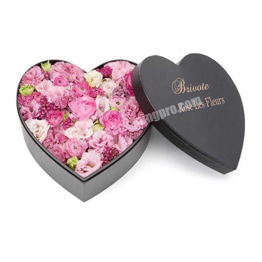 hot selling custom logo heart shaped rigid gift packaging boxes for flower with cheap price