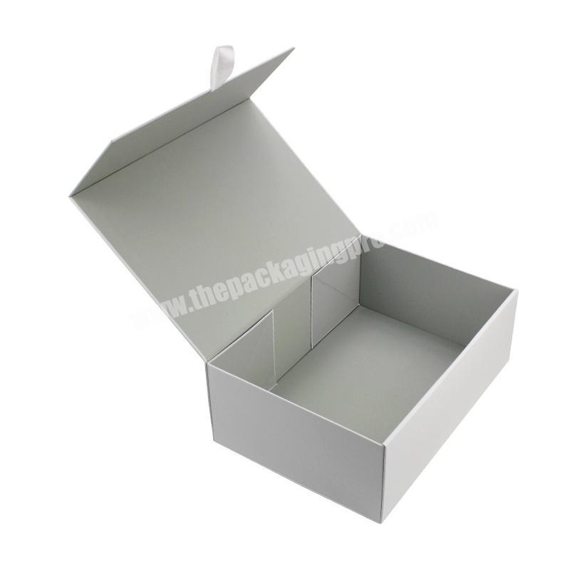 2022 New Foldable flat pack gift box factory with ribbon