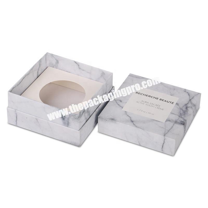 2022 Sheng cai packaging lid and base marble essential oil cardboard paper box gift box packaging box with lid for cosmetic