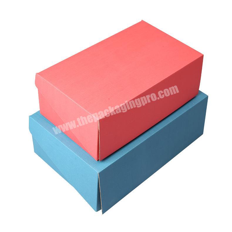 3 layers carton E corrugated paper flip lid color shoe box kraft paper packaging box