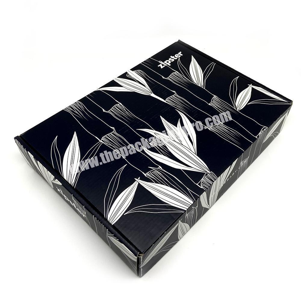 Black China Cheap Full Custom Cosmetic Corrugated Box Black Mailer Box Flat Fold Shipping Boxes For Cosmetic Applicators