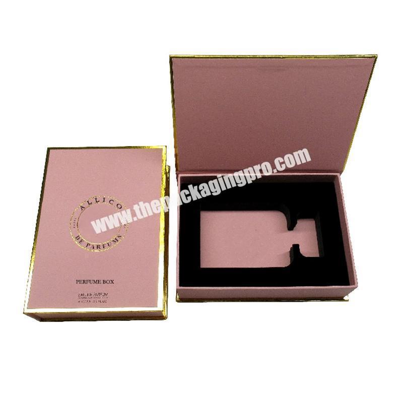 50ML 100ML Pink Magnetic Lid Packing Custom Hot Stamping Logo Luxury Gift Perfume Box