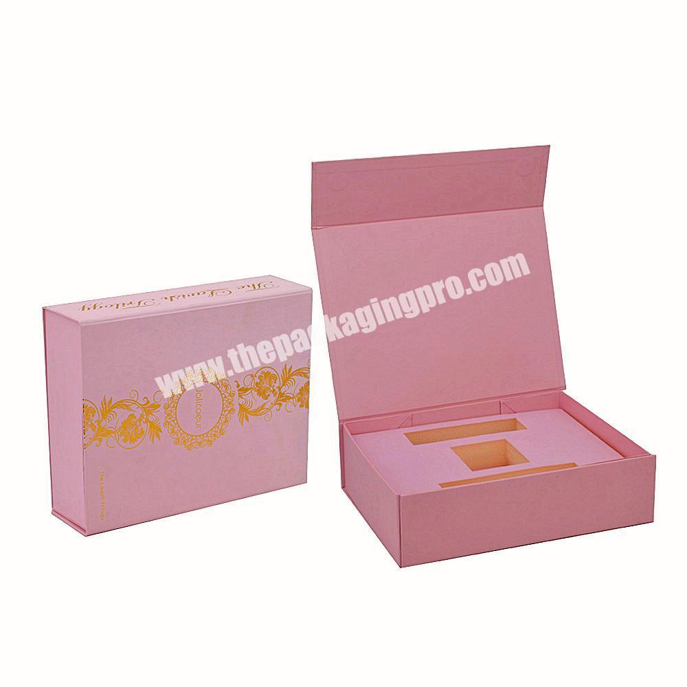 Custom cardboard flat pack folding box packaging magnetic paper foldable gift box with insert